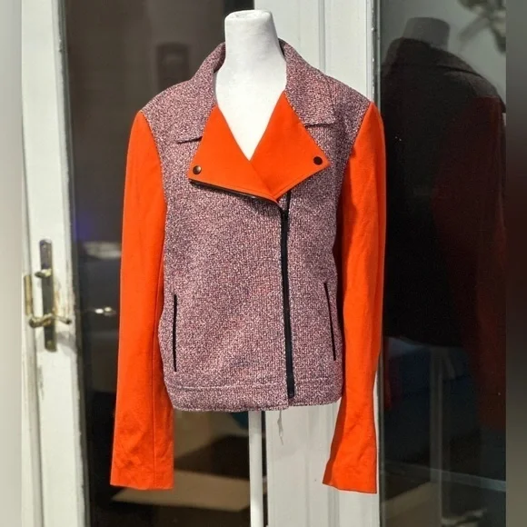 🧥NWOT CLASSIQUE ENTIER SHORT TWEED AND ORANGE JACKET🧥 - Picture 3 of 13